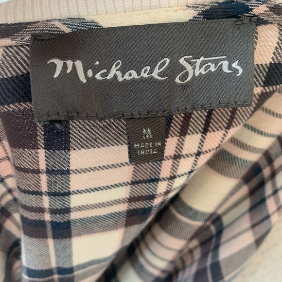 Michael Stars Plaid Front Tie Top Size Medium Multi-Color - Picture 6 of 6